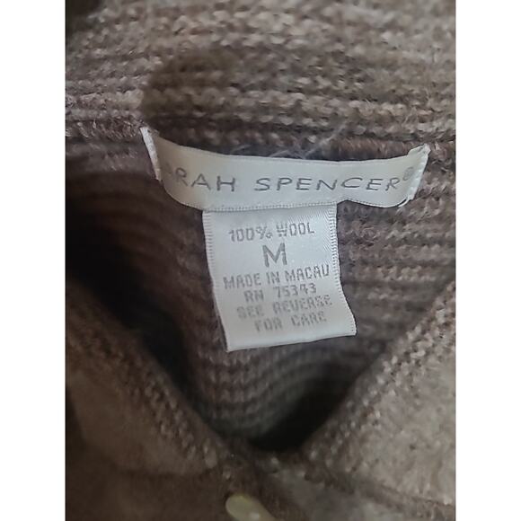 Sarah Spencer Womens Cardigan Sweater Medium 100% Italian Merino Wool - Picture 8 of 8